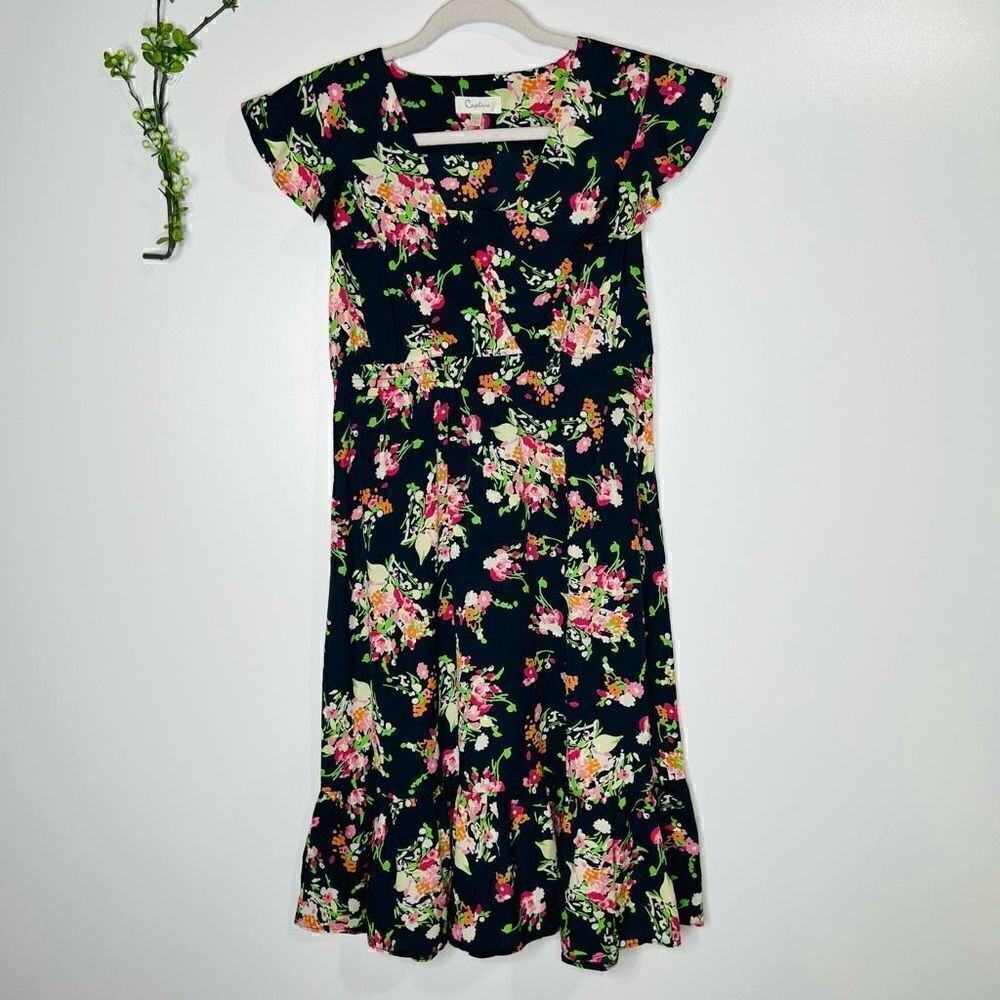 Capture Navy Blue Floral Dress